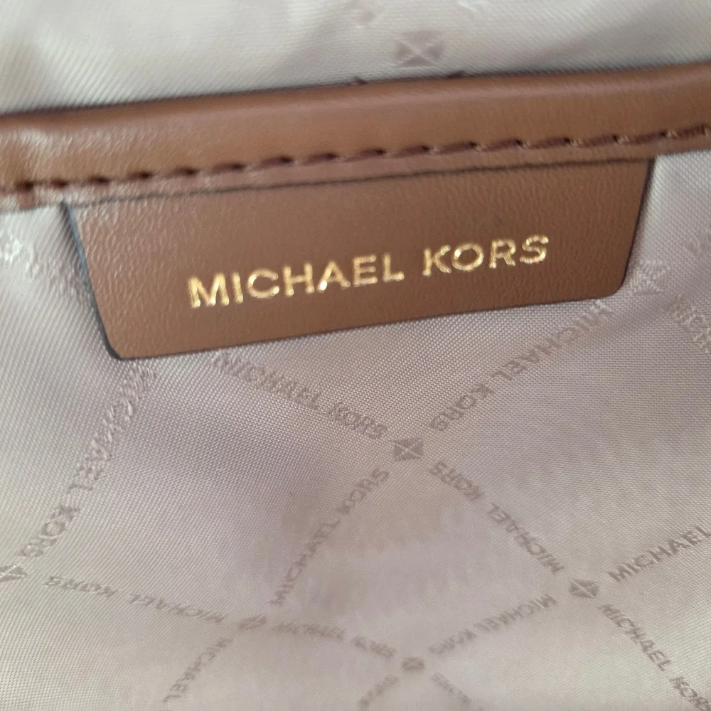 Michael Kors Adina Backpack Pebbled Leather Brown Medium Gold Hardwear Bag